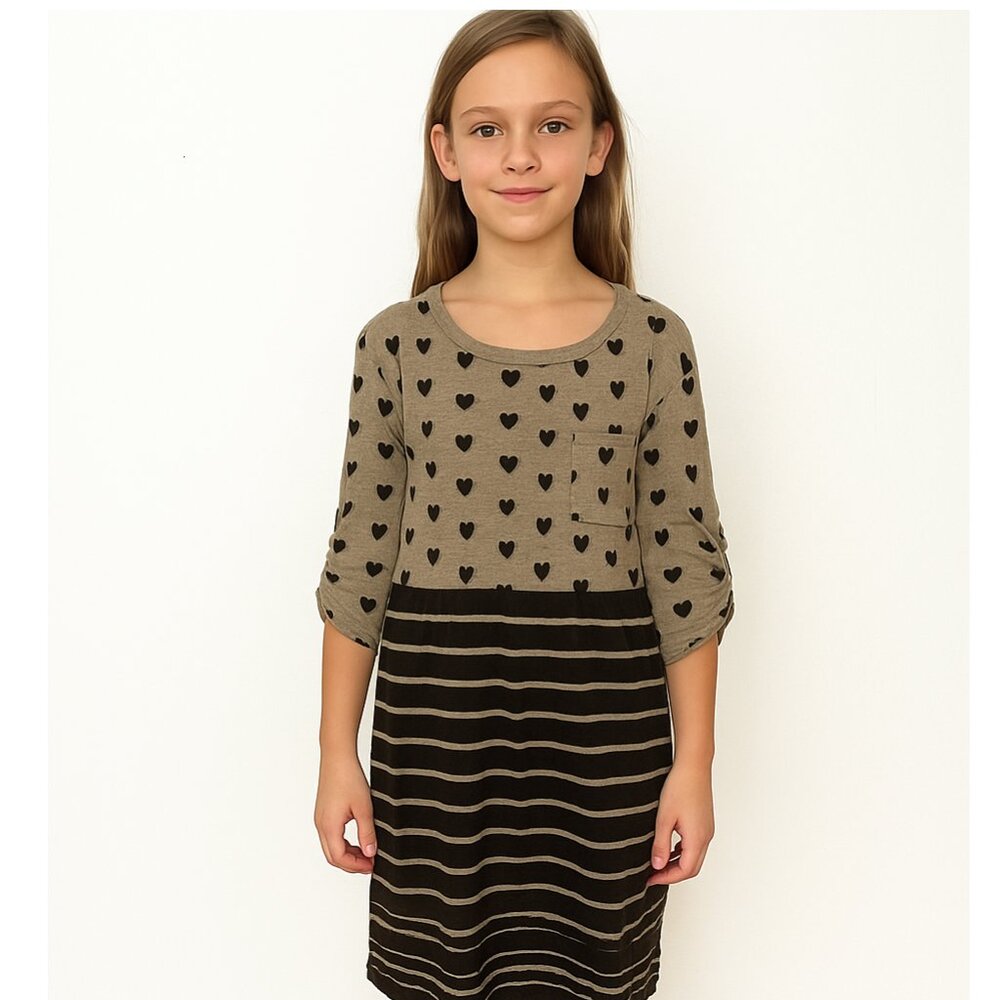 Forever 21 Girls Heart & Stripe Dress – Size Medium